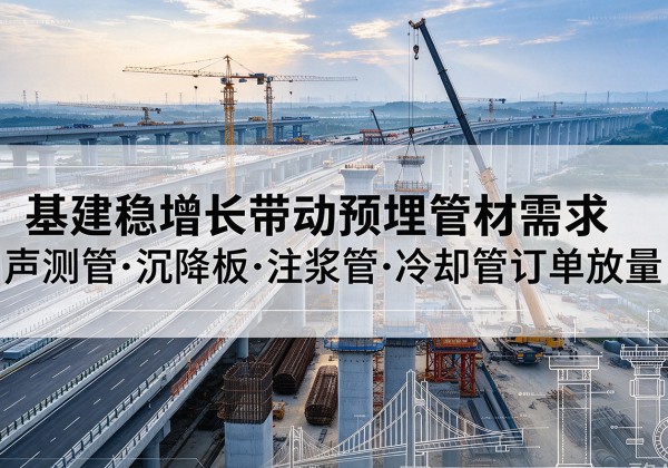 莒南基建稳增长带动预埋监测管材需求，声测管、沉降板、注浆管订单持续放量